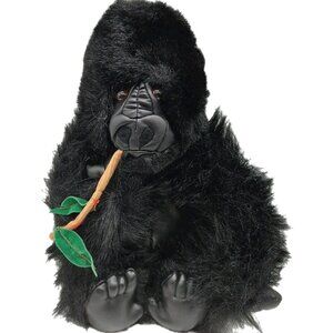 Animal Planet Gorilla Plush 11" Black Faux Leather Face 2000 Stuffed Animal